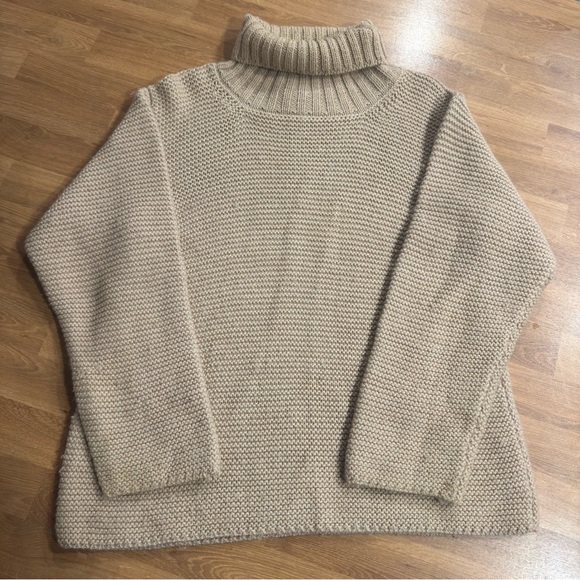 Gaeltarra Alpaca Wool Women Sweater M Beige Texture Knit...